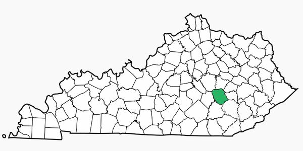 Map of Kentucky counties with Jackson county highlighted